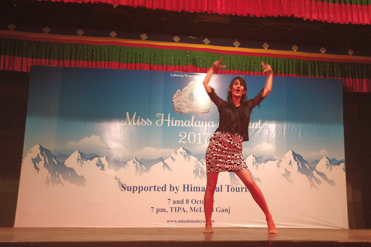 Simran Mehta performs in Talent Round at the Miss Himalaya Pageant 2017 in McLeod Ganj, India, on 7 October 2017.