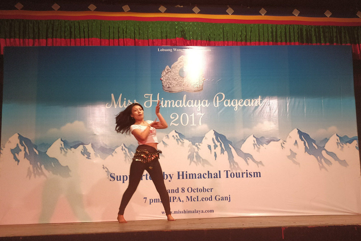 Tashi Lhamo performs in Talent Round at the Miss Himalaya Pageant 2017 in McLeod Ganj, India, on 7 October 2017.